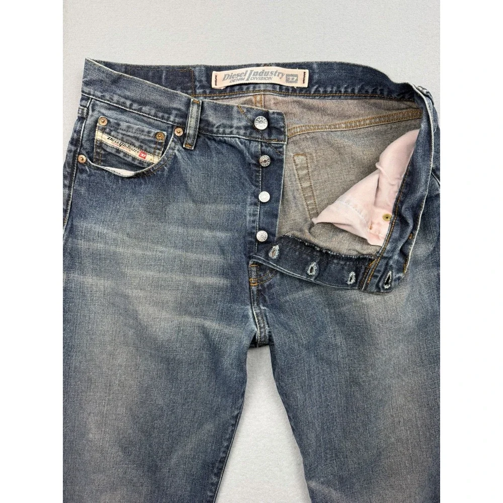 Vintage Y2k Diesel Industry Denim Jeans Mens Made in Italy Blue Pants Size 34x28